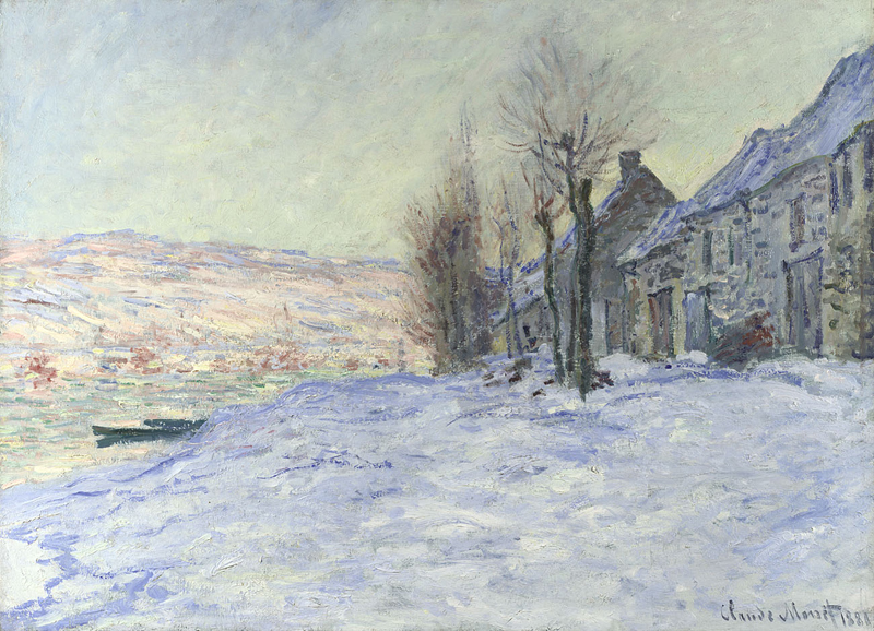 Landscape artist Claude Monet research lesson Lavacourt under Snow