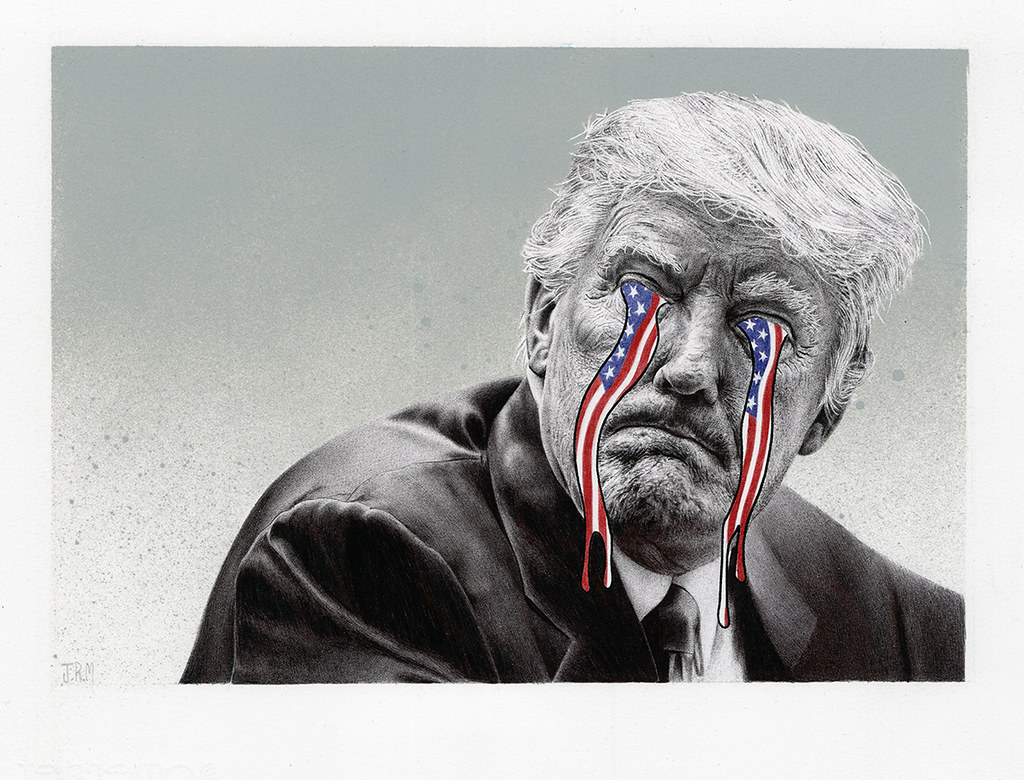 James Mylne biro drawing Donald Trump